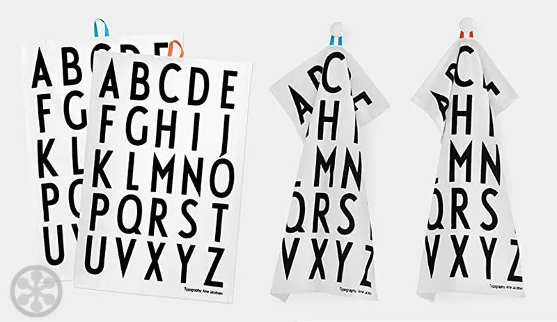 typographic tea towels