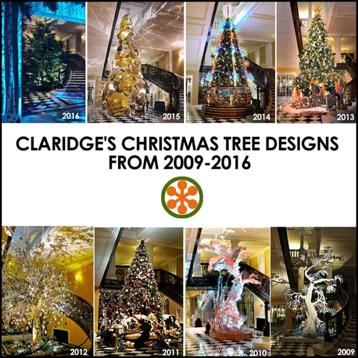 Claridge's Christmas Tree Designs 2009-2016