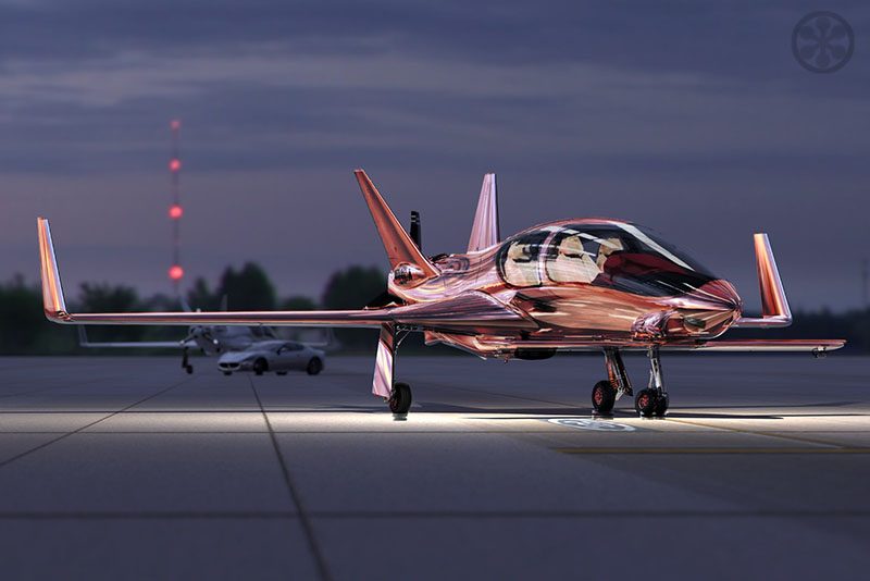 rose gold private plane