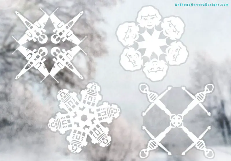 star wars snowflake window clings