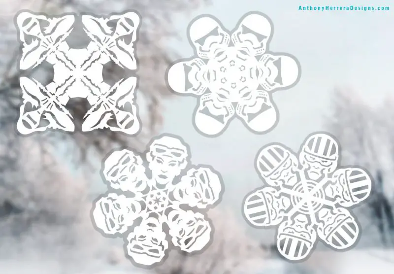 star wars snowflake window clings