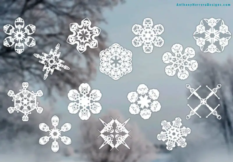 star wars snowflake window clings