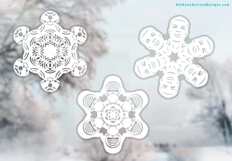 star wars snowflake window clings