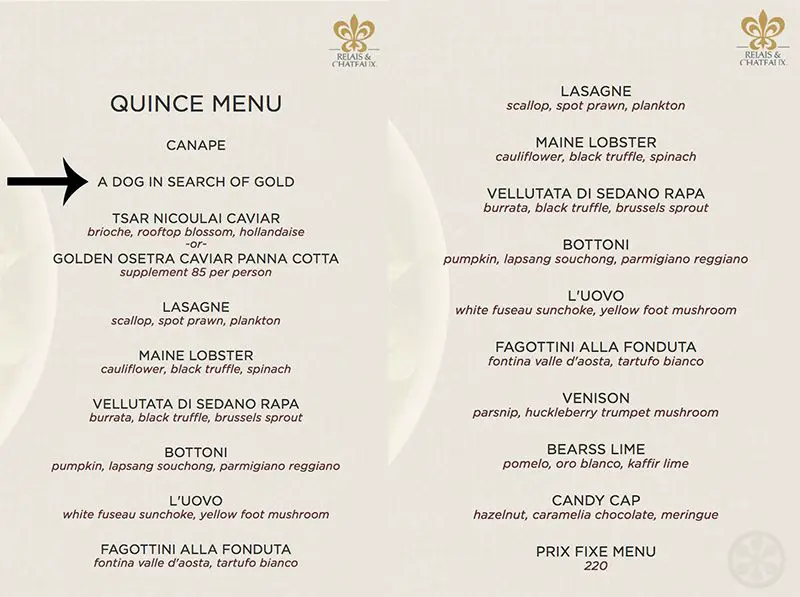 quince sf menu