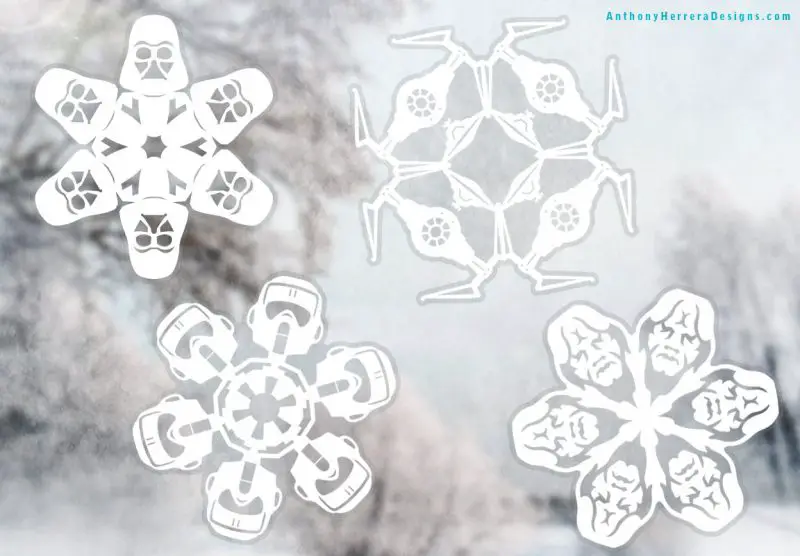 star wars snowflake window clings