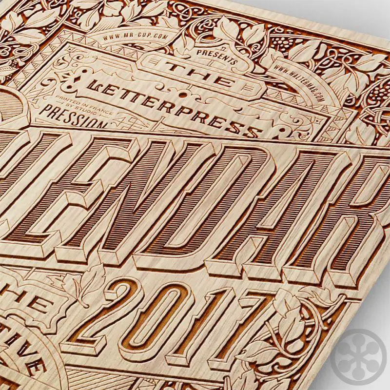 creative manifesto letterpress calendar