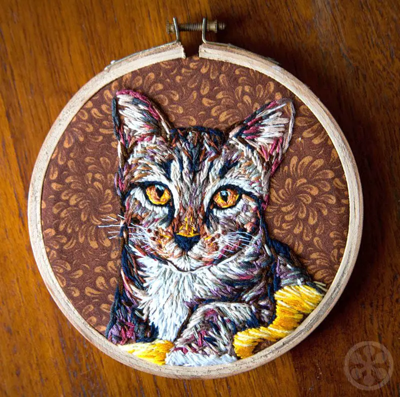 your cat embroidered by danielle clough