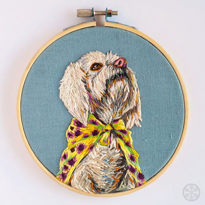 embroidered portrait of your dog