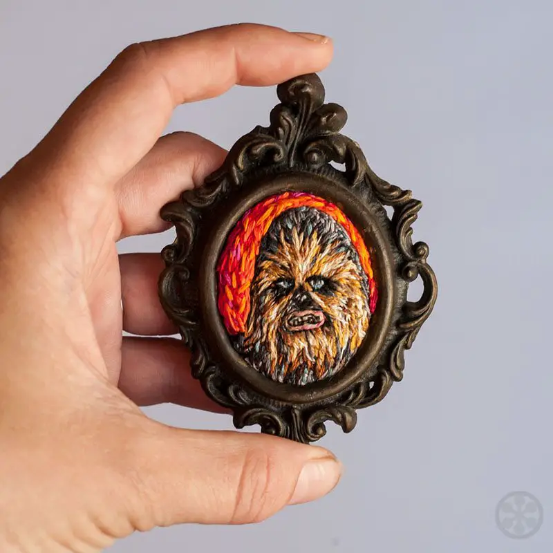 chewbacca embroidered brooch