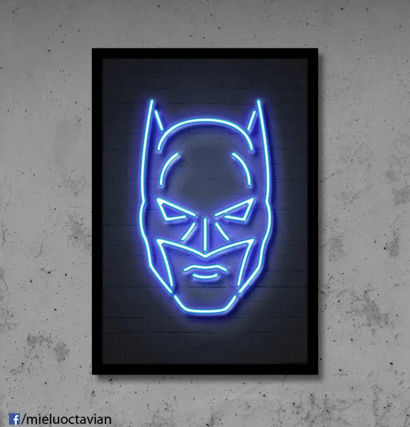batman neon poster
