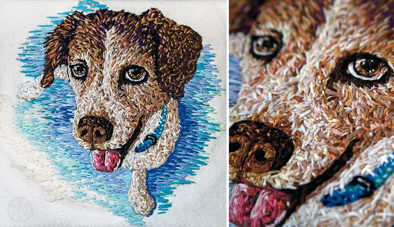 custom embroidery portraits jack russell
