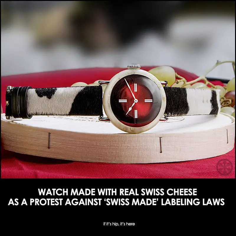 Watch Made With Real Swiss Cheese As Protest