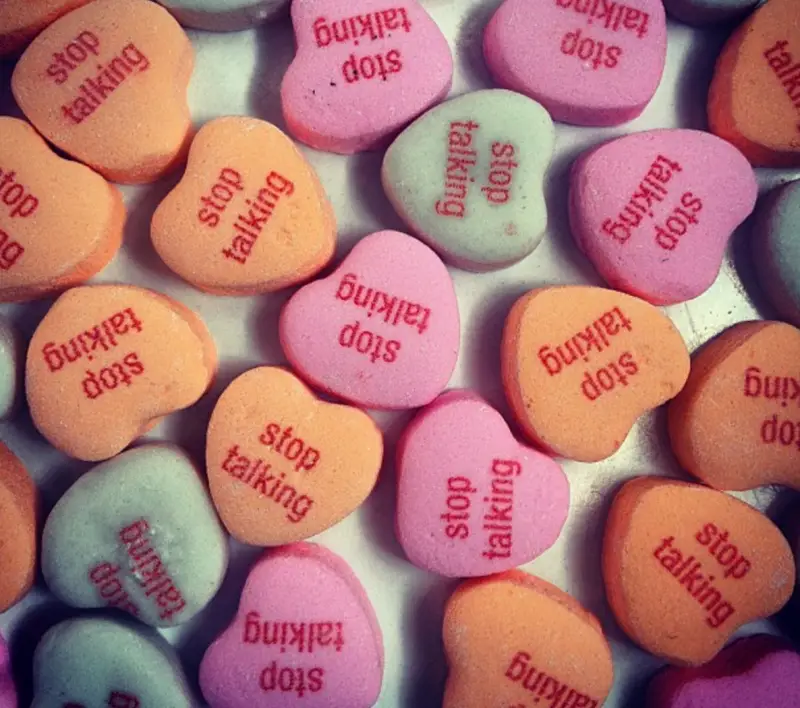 stop talking conversation hearts