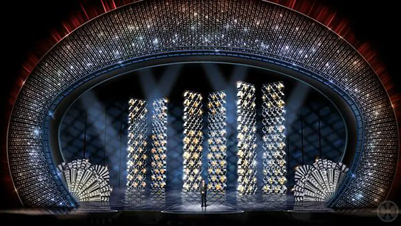 swarovski crystal set design for oscars