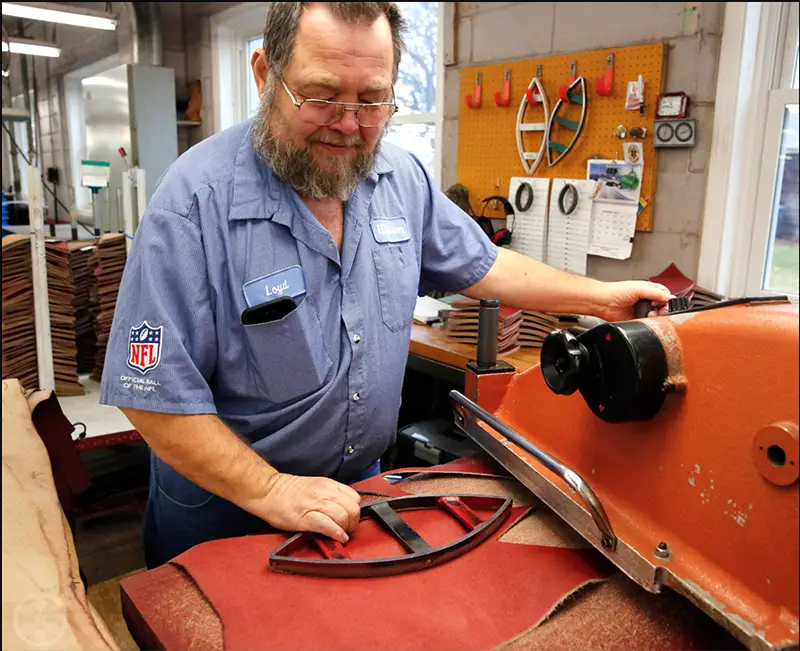 Making Footballs for Super Bowl