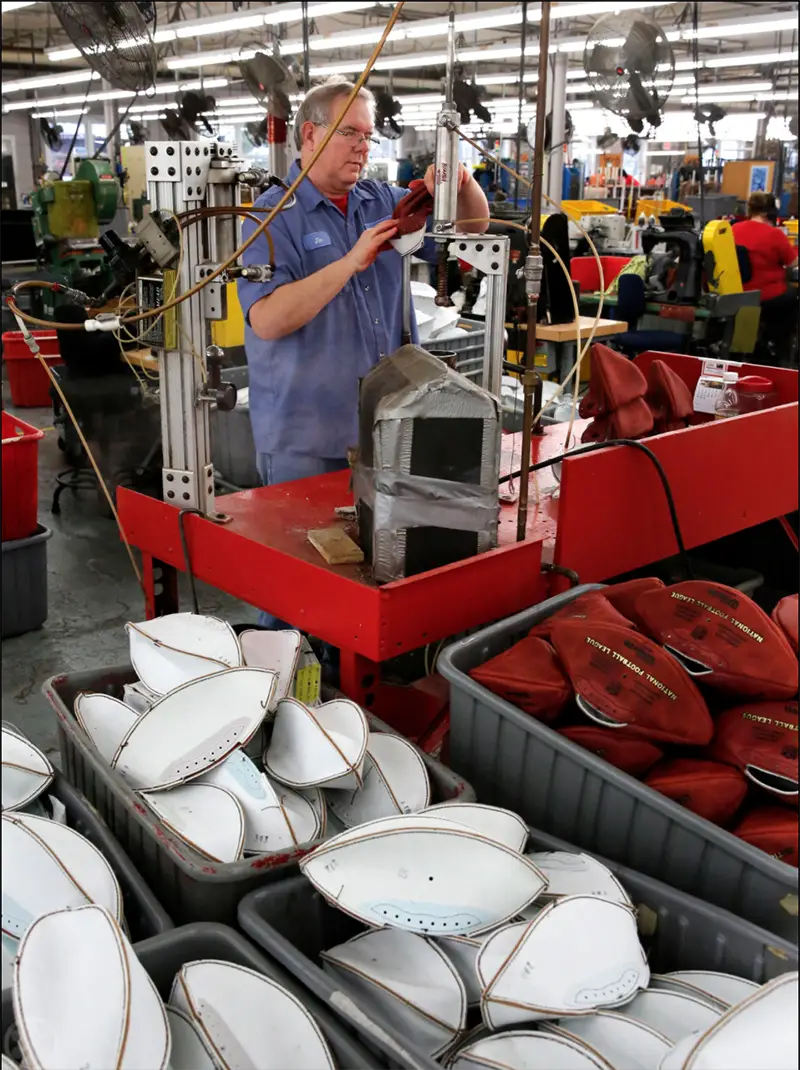 wilson factory making footballs