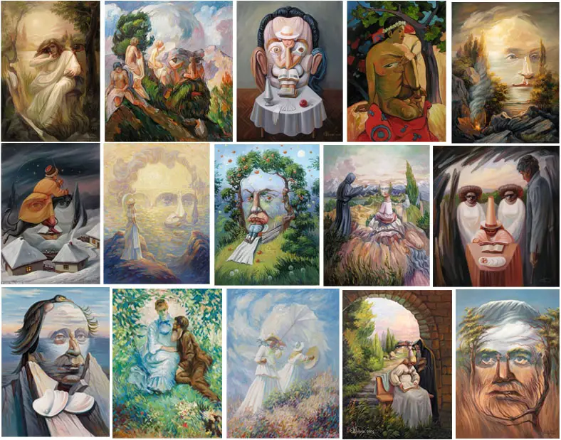 hidden figure paintings by Oleg Shuplyak