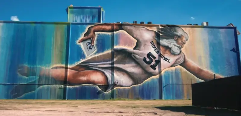 houston super bowl mural