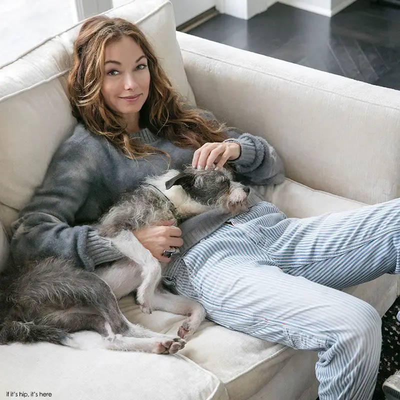 Kelly Wearstler with her adopted dog, Willie