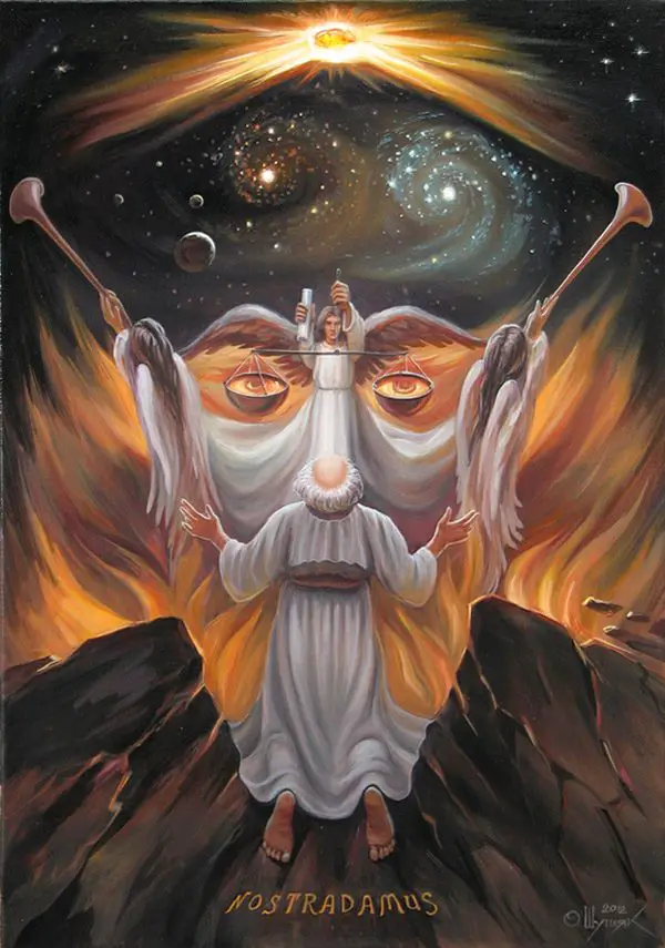 Nostradamus painting with hidden figures