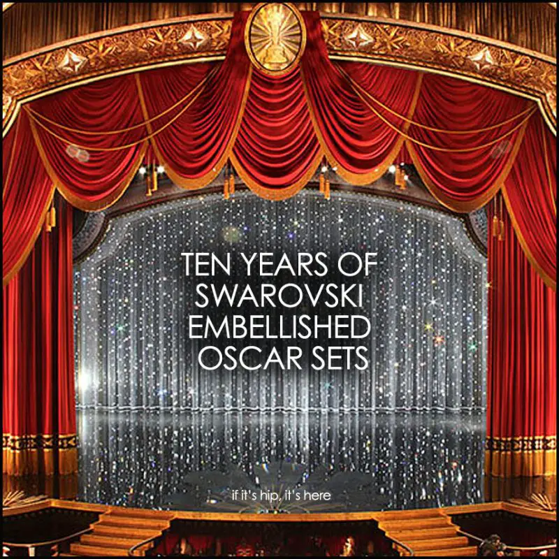 ten years of swarovski embellished oscar sets