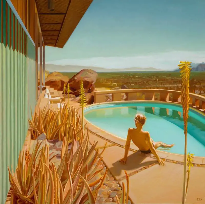 Frey House pool paintings carrie graber