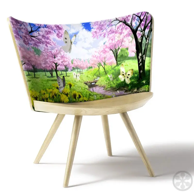 spring embroidery on a chair