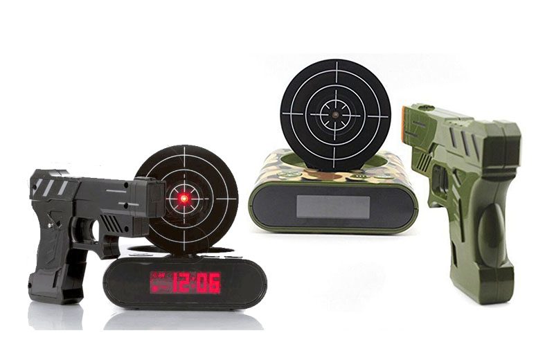 Lock N' load infrared Gun Shooting Alarm Clocks