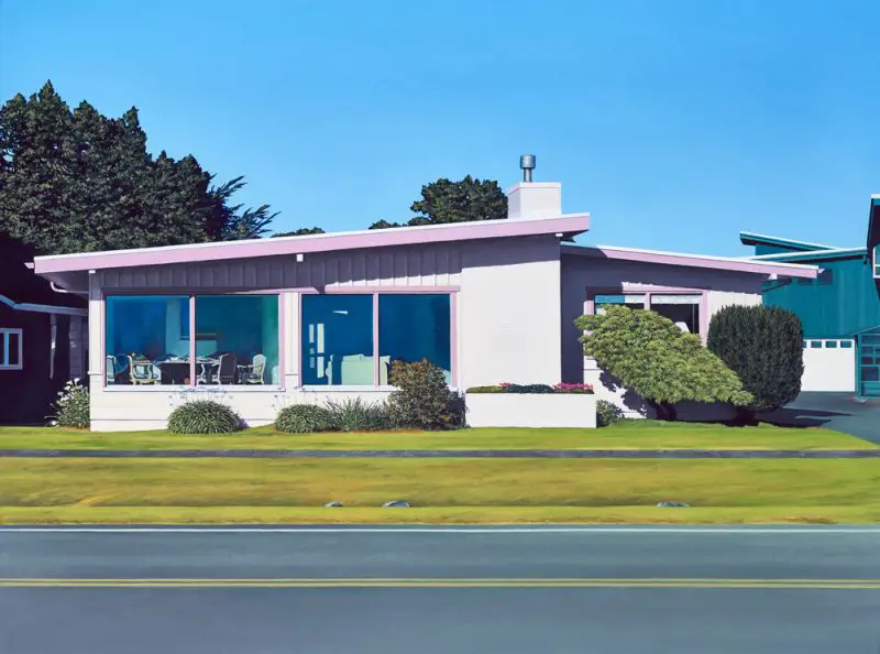 paintings of midcentury modern houses