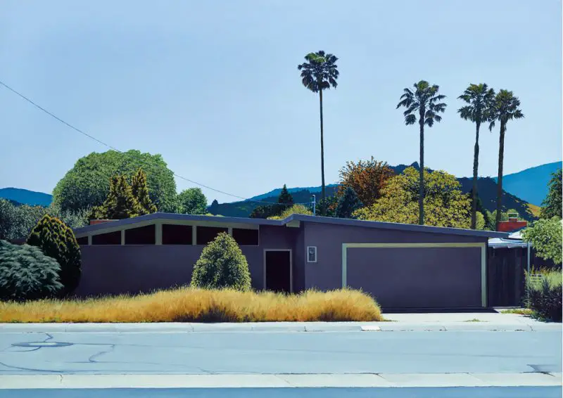 paintings of midcentury modern houses