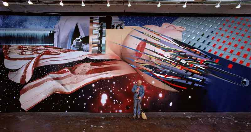  James Rosenquist in his NY studio