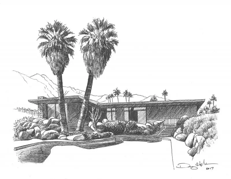 edris house drawing by Danny Heller