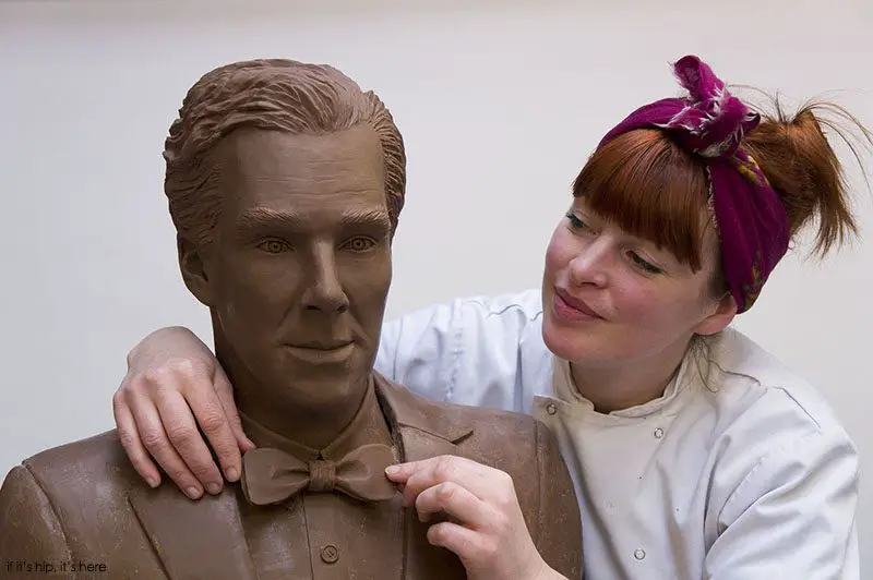 chocolate artist Jen Lindsey-Clark with her Chocobatch