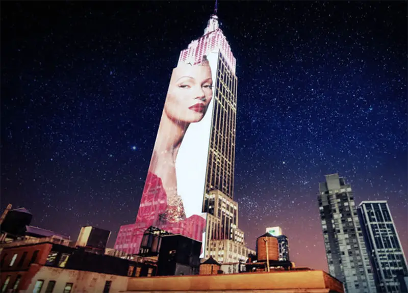 Empire State Building Projects Fashion Images Over Manhattan