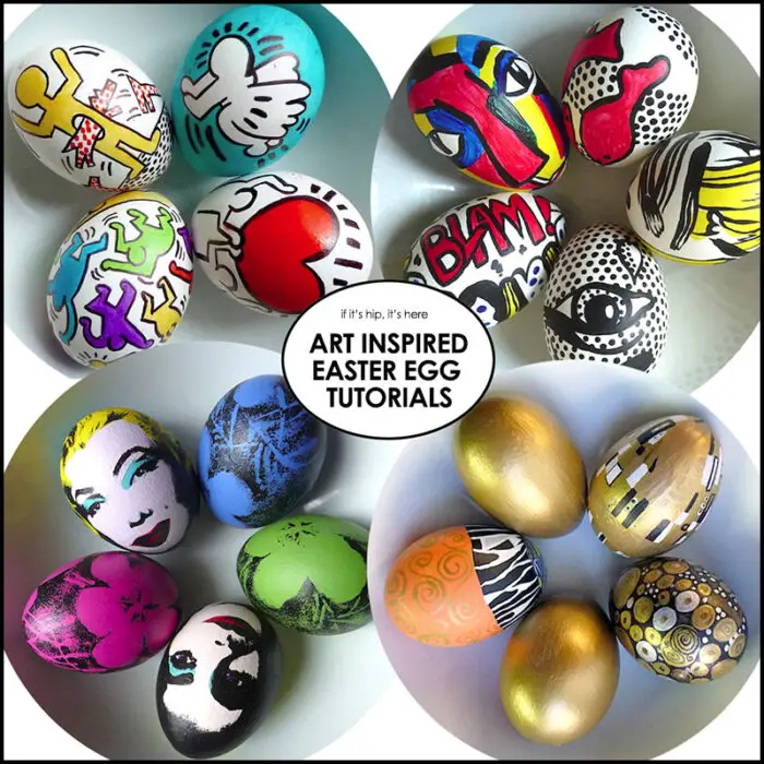 Read more about the article Tutorials to Make Lichtenstein, Haring, Warhol and Klimt Easter Eggs