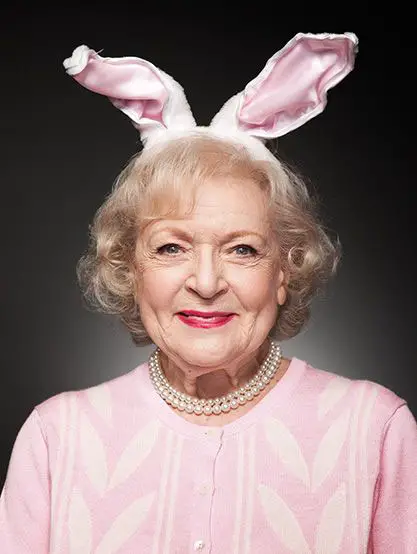 Betty White with bunny ears