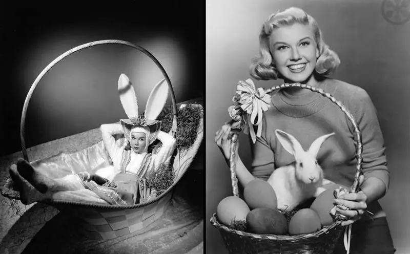 Doris Day in and with an Easter basket