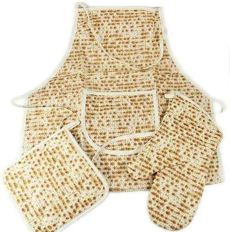 matzo apron, oven mitt and hot pad