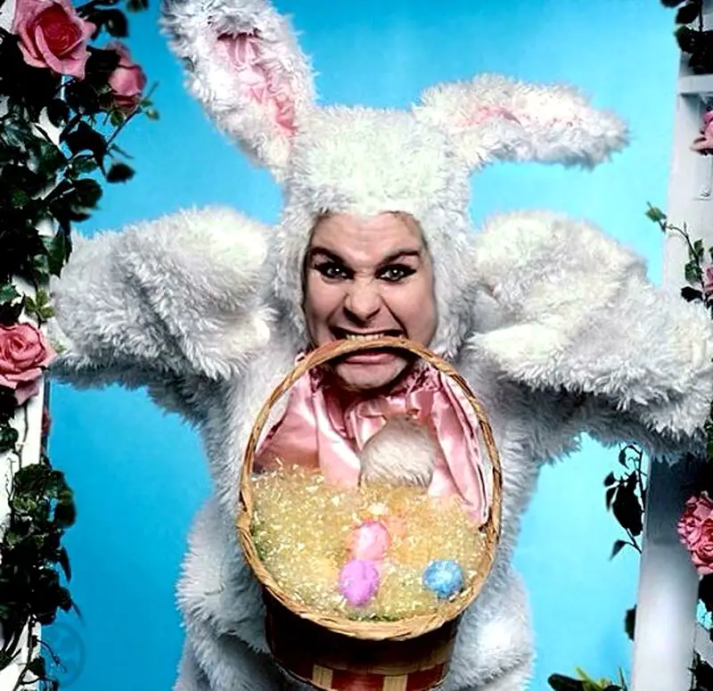 Ozzy Osbourne as an Easter bunny. photo: mark weiss