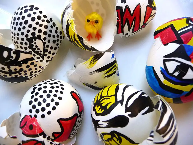 pop art easter eggs