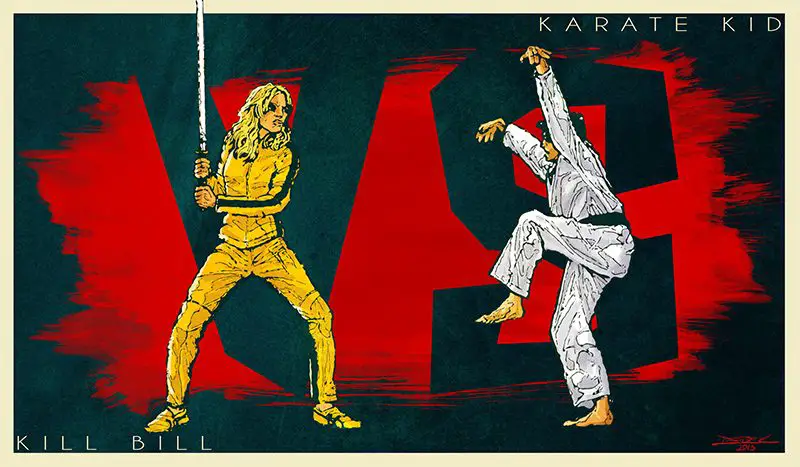 Kill Bill vs The Karate Kid Double Feature Movie Posters