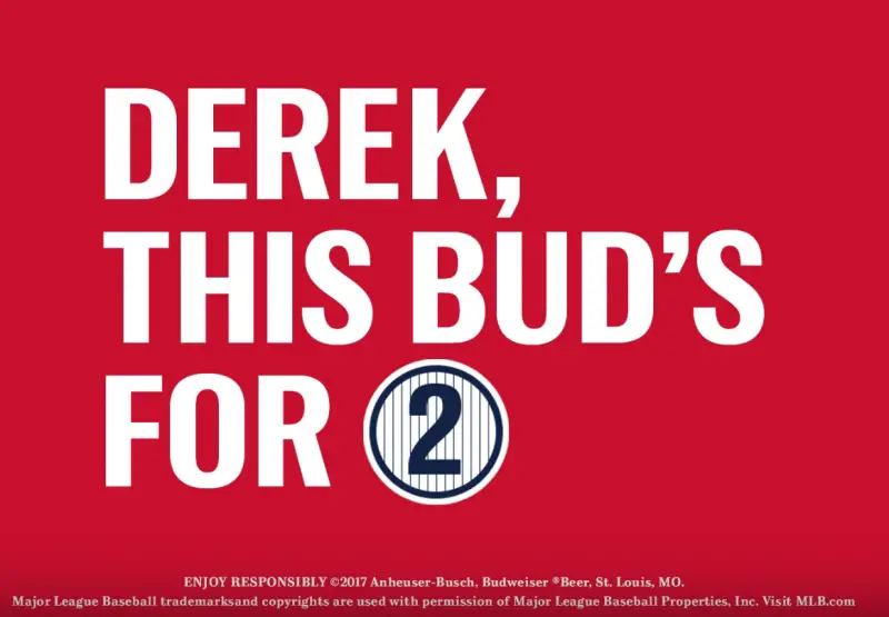 Budweiser's Moving Tribute To Jeter's Number 2