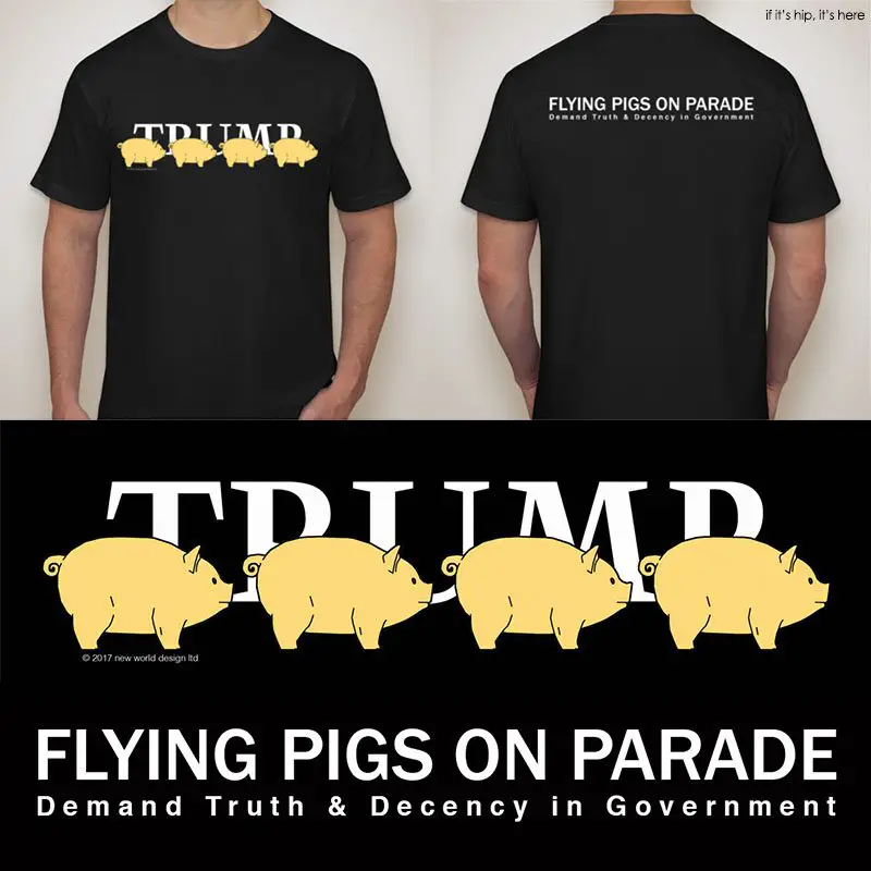 trump flying pigs on parade t-shirt