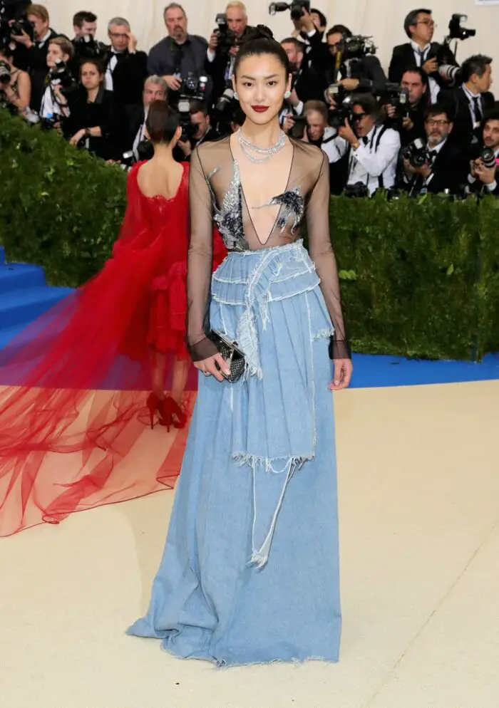 Liu Wen in Off-White met gala