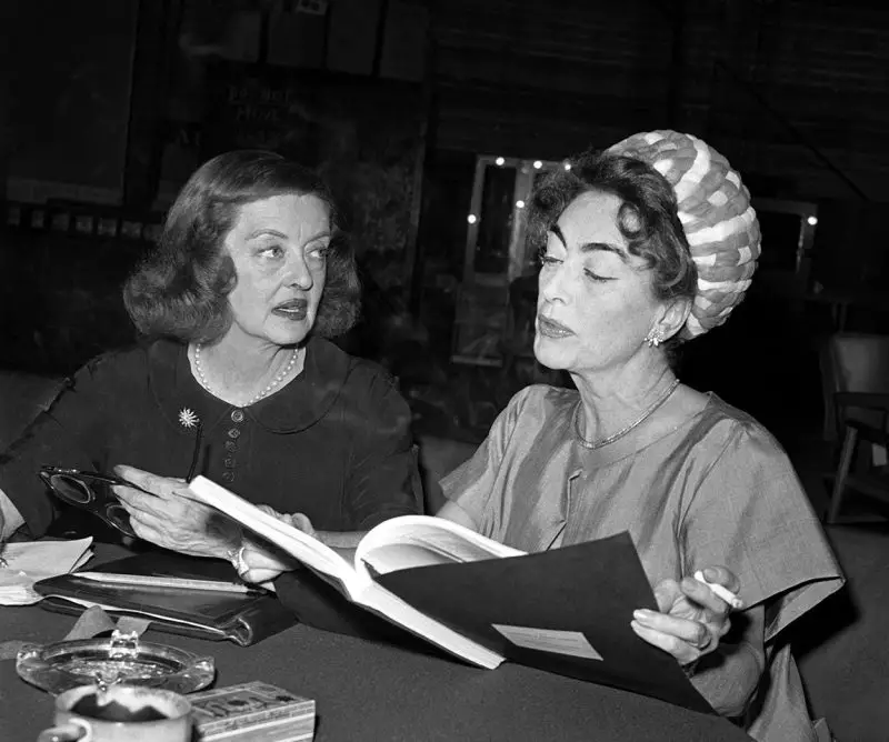Bette Davis and Joan Crawford on the set of "Whatever Happened To Baby Jane?"