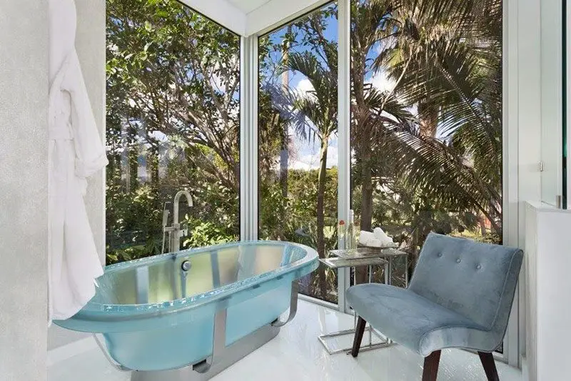 modern glass bathtub