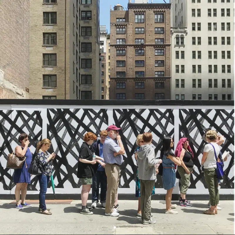 line outside daily show