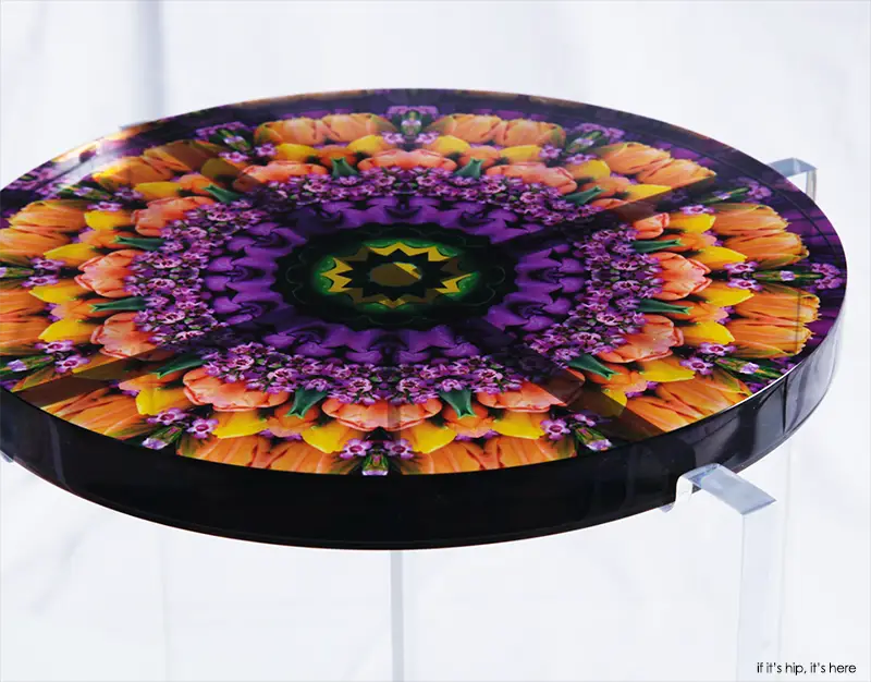 photographic floral end tables