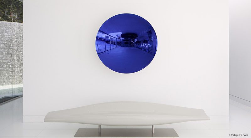Blue stainless steel and lacquer by Anish Kapoor