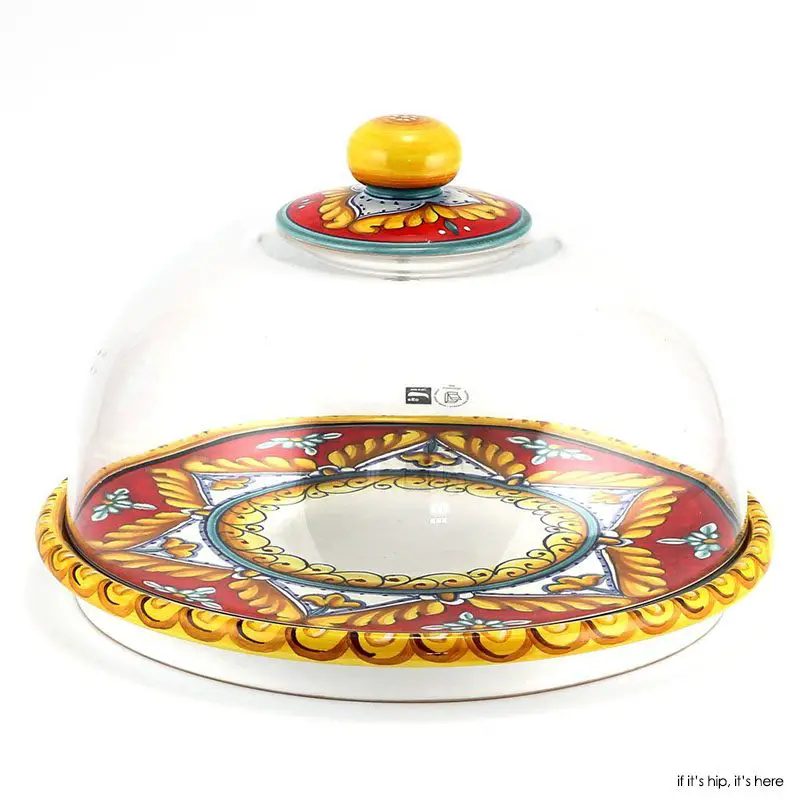 Deruta Vario Domed Cake Plate in Red, Pia Designs